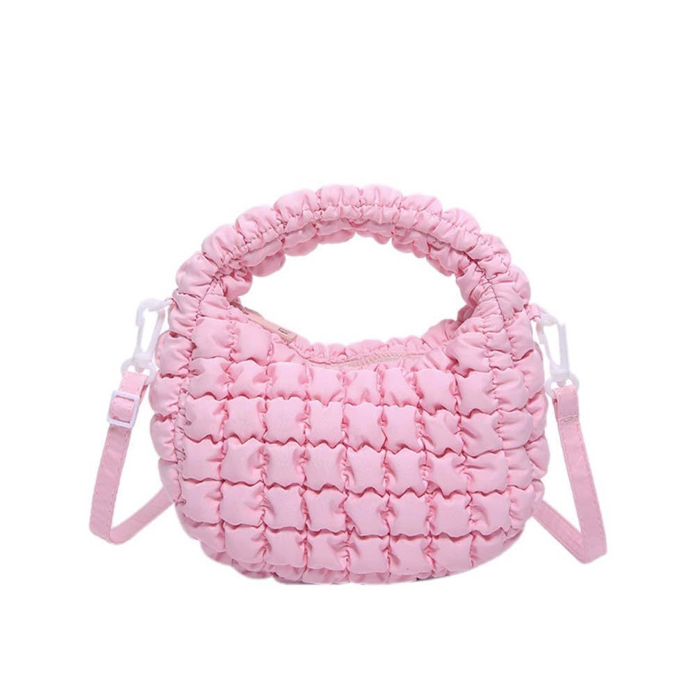 Small Quilted Bubble Bag Lhtweht Puffer Handbag Soft Down Cotton Padded :|
